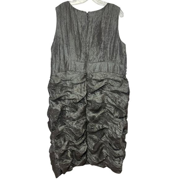 R&M Richards metallic ruched cocktail dress beaded waist – 18W - Picture 5 of 9